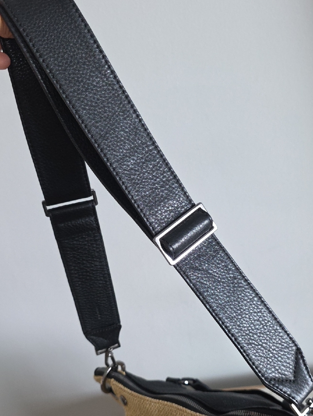 HAMMIT Daniel Chaparral Raffia Gunmetal Leather Bag - Picture 11 of 15
